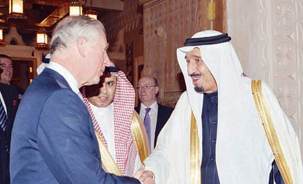 الأمير سلمان استقبل ولي عهد بريطانيا في مزرعته بالدرعية 