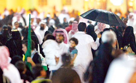 الرياض تغتسل بالمطر 