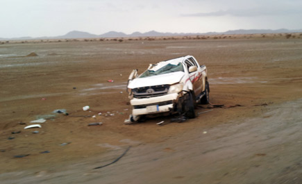 المياه الراكدة تتصيد المسافرين على طريق الرياض - الرين 