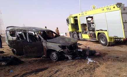 حادث مأساوي يودي بحياة عائلة كاملة من (7) أشخاص 