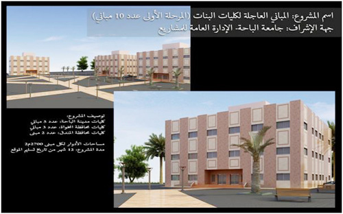 جامعة الباحة تسلم مواقع العمل لإنشاء عشرة مبان لكليات البنات