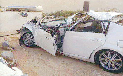 إصابة عائلة في حادث مروري على طريق حريملاء - صلبوخ 