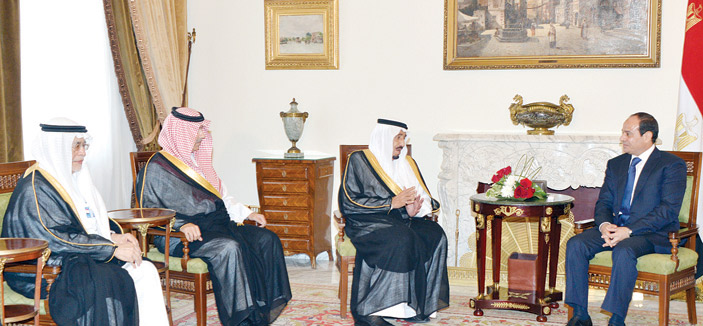 نائب خادم الحرمين الشريفين يعقد جلسة مباحثات رسمية مع الرئيس السيسي 