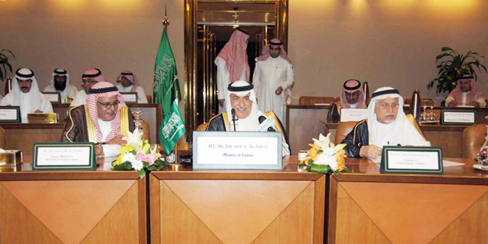  د. إبراهيم العساف وزير المالية مفتتحاً أعمال اللجنة السعودية - الألمانية المشتركة في الرياض أمس