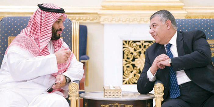  الأمير محمد بن سلمان خلال اجتماعه مع رئيس المخابرات المصري