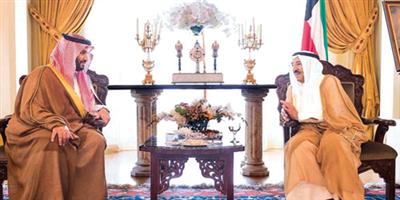 أمير دولة الكويت يستقبل الأمير محمد بن سلمان ويبحث معه مستجدات الأوضاع 