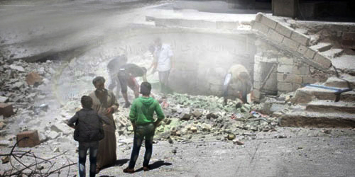  قوات الأسد تمطر حلب بالبراميل المتفجرة