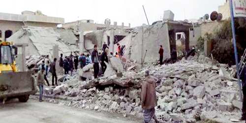  آثار قصف طيران النظام على إدلب