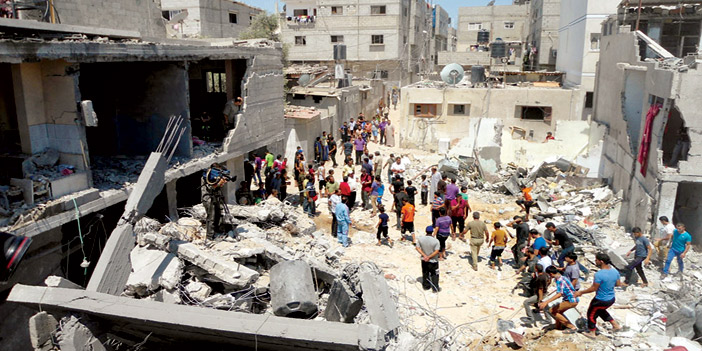  بعض من الدمار الذي خلفته الاعتداءات الإسرائيلية على غزة في عام 2014