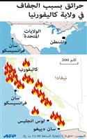حرائق تجتاح ولاية كاليفورنيا الأمريكية بسبب الجفاف 
