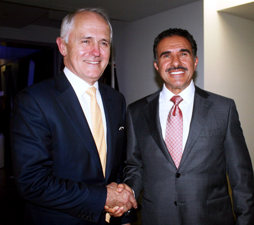  السفير آل صالح خلال لقائه رئيس الوزراء الأسترالي