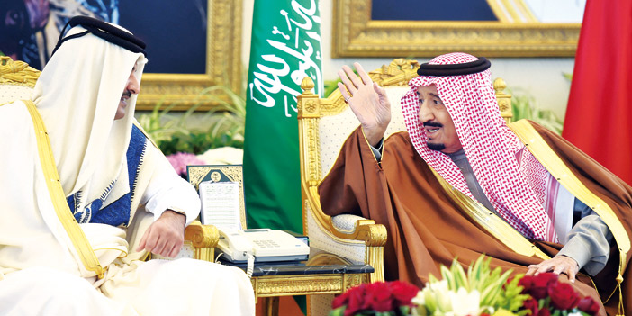  الملك سلمان بن عبدالعزيز يستقبل أمير دولة قطر