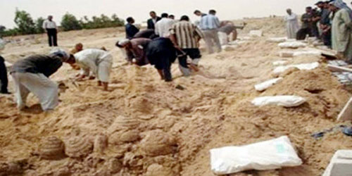  المقبرة الجماعية التي عثر عليها مؤخراَ بالموصل