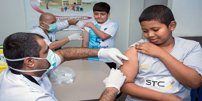  حملة تطعيم الحصبة في إحدى مدارس الدمام