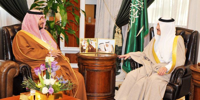  الأمير سعود بن نايف خلال استقبال الأمير تركي بن محمد