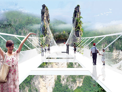 تدشين أطول وأعلى جسر زجاجي في العالم خلال يوليو 