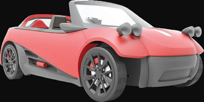  نموذج لسيارة كهربائية ثلاثية الأبعاد