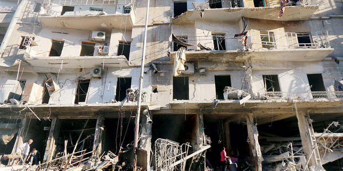  آثار الدمار الحاصل من جراء قصف نظام الأسد لمدينة إدلب