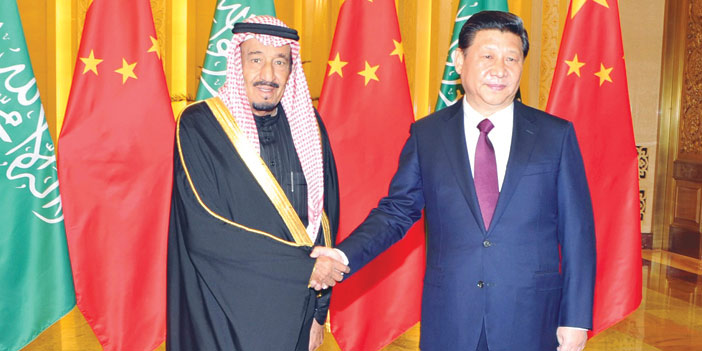 خادم الحرمين مع الرئيس الصيني لدى زيارته الصين في عام 2014
