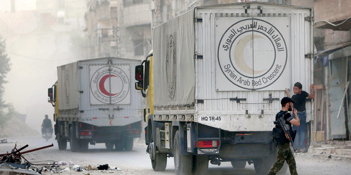   وصول مساعدات إنسانية لمنطقة تحت سيطرة المعارضة شمال دمشق