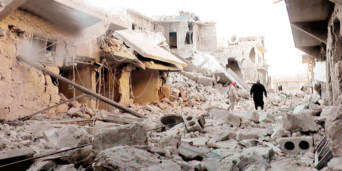  صورة أرشيفية توضح حجم الدمار الذي حلّ بمدينة حلب