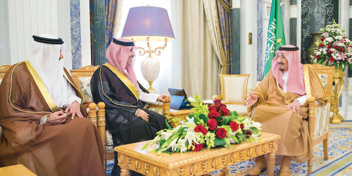 الملك يستقبل رئيس ديوان المراقبة العامة والأمين العام لمجلس التعاون الخليجي ورؤساء دواوين المراقبة والمحاسبة الخليجيين 