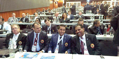  القناص خلال حضوره الجمعية العمومية للاتحاد الدولي