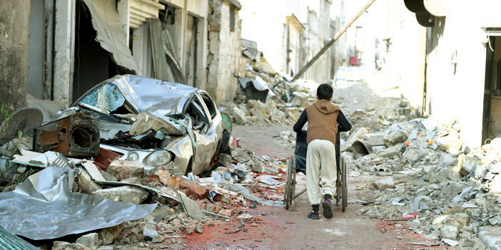 جانب من الدمار الذي خلفه الصراع بين الأسد والمعارضة بشرق حلب