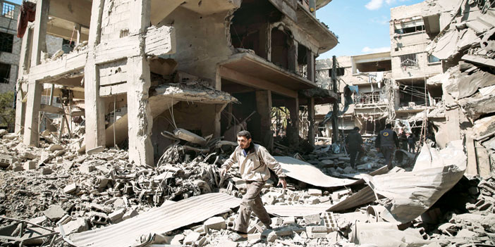  الدمار الذي خلفه قصف الأسد للغوطة الشرقية