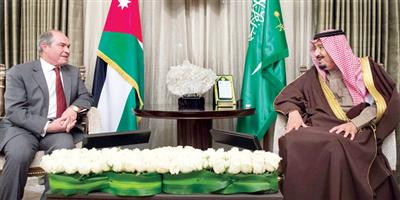 خادم الحرمين بحث مع رئيس الوزراء الأردني التعاون الثنائي بما يخدم مصالح البلدين والشعبين 
