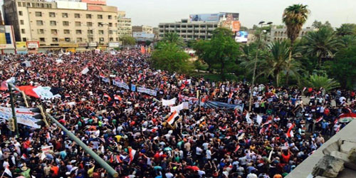 مظاهرة في بغداد تطالب بتغيير مفوضية الانتخابات 