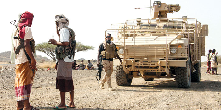  أفراد من قوات الجيش الوطني والمقاومة الشعبية اليمنية في إحدى المحافظات