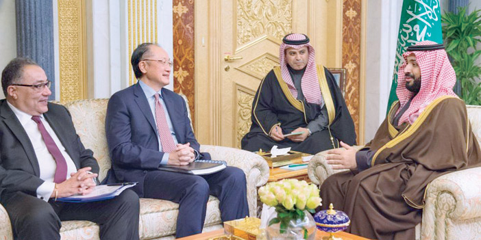  الأمير محمد بن سلمان مع رئيس مجموعة البنك الدولي