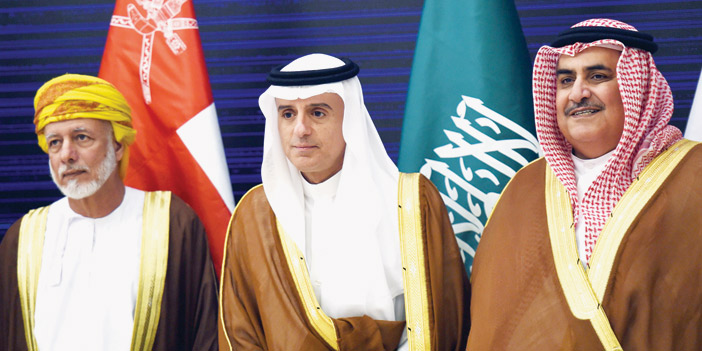  وزراء خارجية البحرين والمملكة وعمان في ختام الاجتماع الوزاري التحضيري