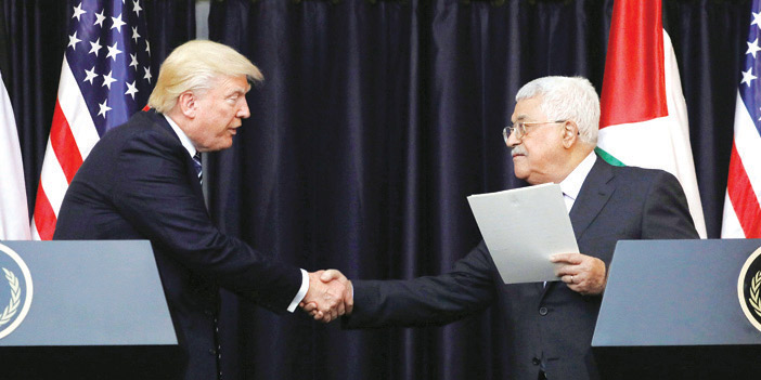  الرئيسان الفلسطيني والأمريكي عقب مباحثاتهما في بيت لحم أمس