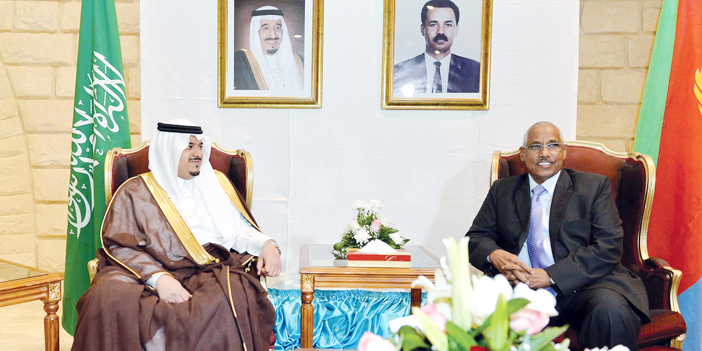  الأمير محمد بن عبدالرحمن خلال تشريفه حفل  السفارة الإرتيرية