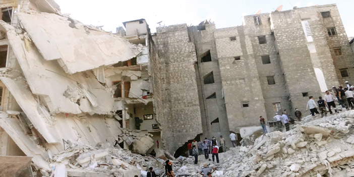  الدمار الذي خلفه قصف نظام ألأسد لمباني مخيم درعا للاجئين الفلسطينيين بسوريا