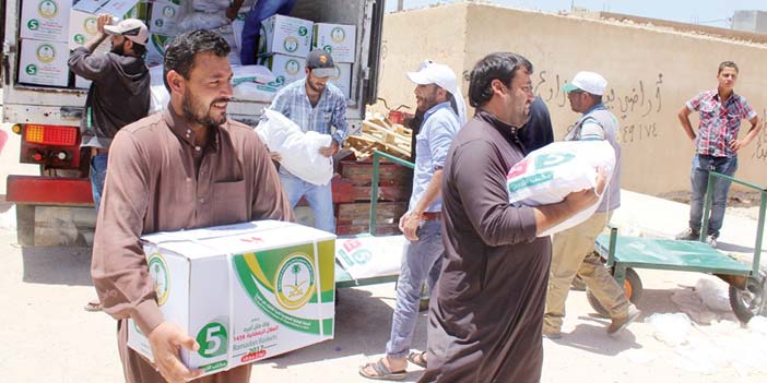 الحملة السعودية توزع سلالا غذائية على 3973 لاجئا سوريا في المفرق الأردنية 