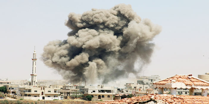  طيران النظام يقصف مناطق المدنيين في درعا