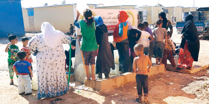 الحملة السعودية توفر المياه النقية للأشقاء السوريين في الداخل السوري 