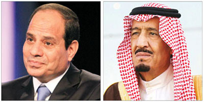 خادم الحرمين الشريفين يبحث مع الرئيس المصري العلاقات الثنائية 