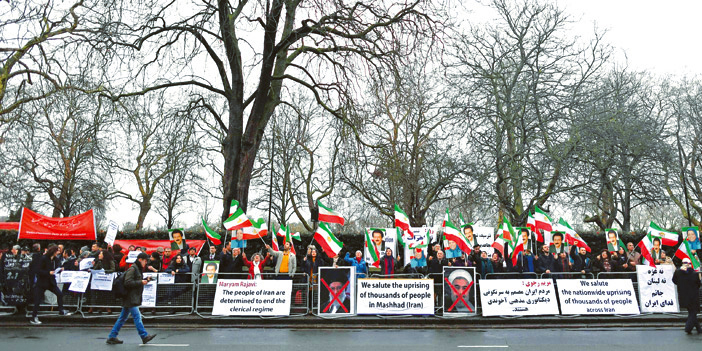  مظاهرات منددة بالنظام الإيراني في لندن