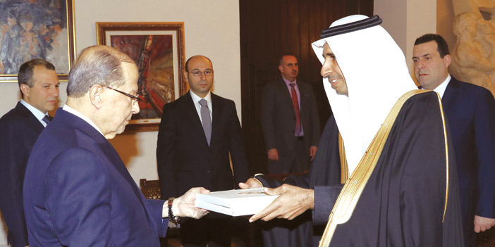  الرئيس اللبناني ميشال عون يتسلم أوراق اعتماد سفير خادم الحرمين في لبنان