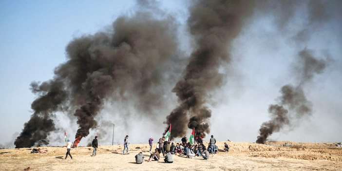  مواجهات بين فلسطينيين وجنود الاحتلال جنوب قطاع غزة