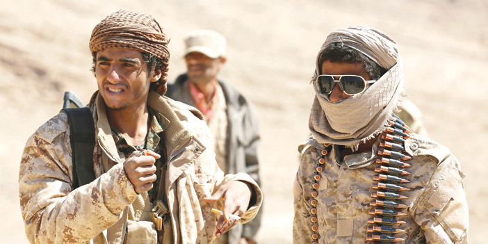   جنديان من الجيش اليمني في إحدى محافظات شرق صنعاء