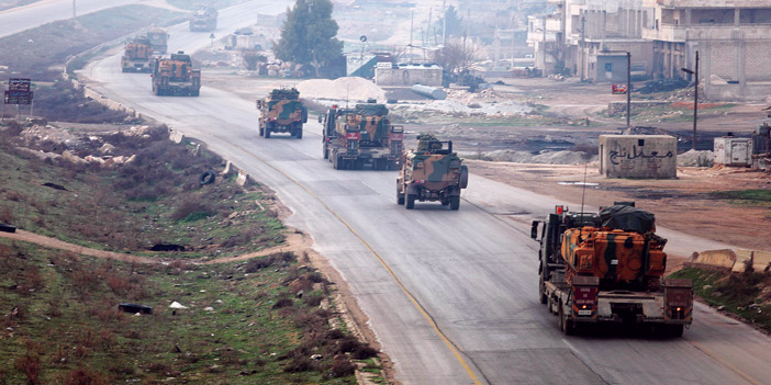   امتدادات الجيش التركي من المدرعات الذاهبة إلى منطقة عفرين السورية