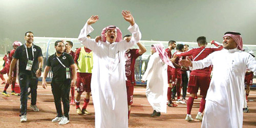  فرحة فهد المدلج بعد المباراة