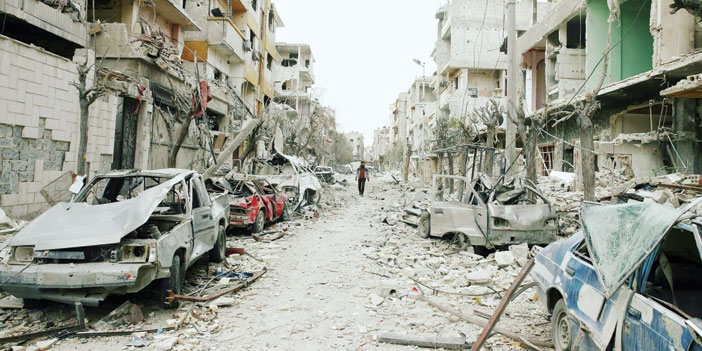  الدمار يستوطن المدن السورية جراء ما يفعله النظام من قصف على المدنيين