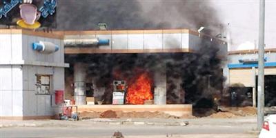 حريق هائل في محطة وقود في الدوادمي 