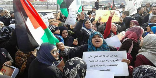 احتجاجات في مخيمي نهر البارد والبداوي للاجئين الفلسطينيين في لبنان 